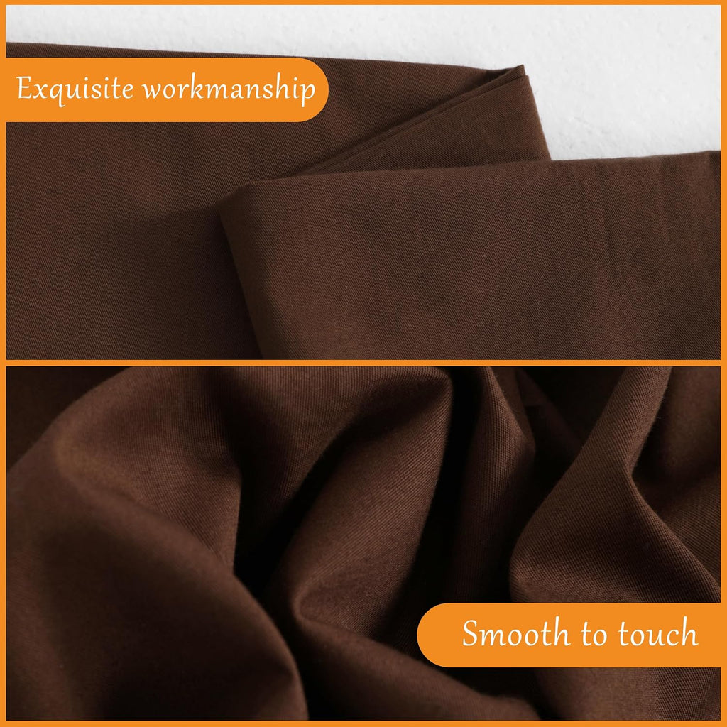 Ntbay Queen Cotton Pillowcases - Envelope Closure 20x30 Pillowcases Set of 2, Breathable and Soft Bed Pillow Cases, Brown Cotton