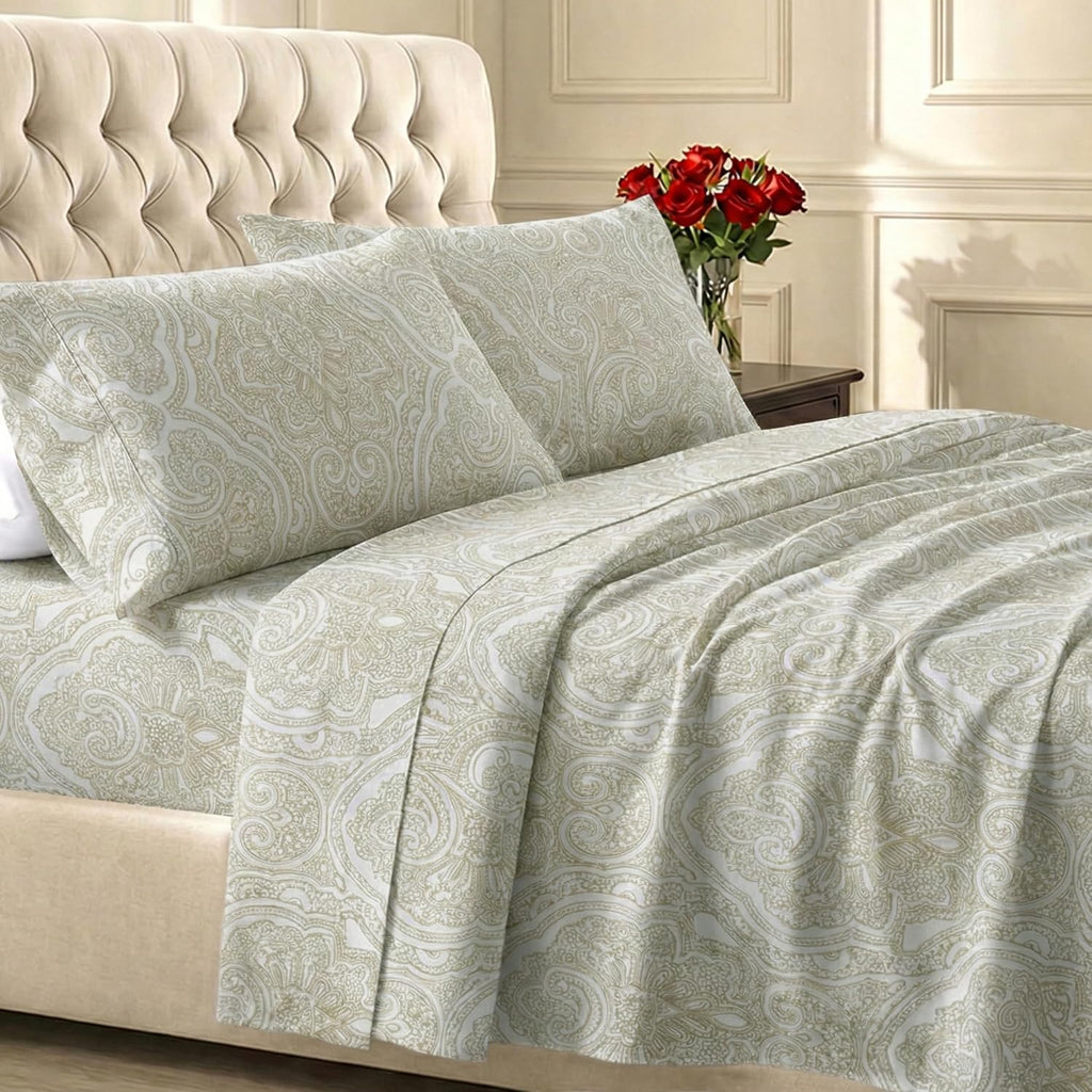 CaliforniaDesignDen California Design Den Soft 100% Cotton Sheets King Size Set, 400 TC Good Housekeeping Award Winner, Smooth Sateen Finis…