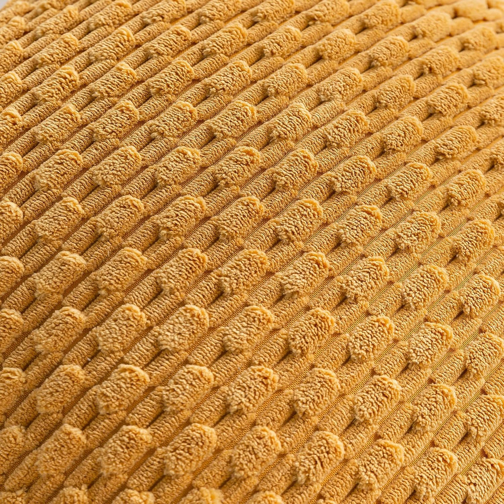 Cozoomy Set of 4 Mustard Yellow Decorative Throw Pillow Covers 24x24 Inch Corduroy Pillow Covers for Bed Couch Sofa Living Room Soft Square…