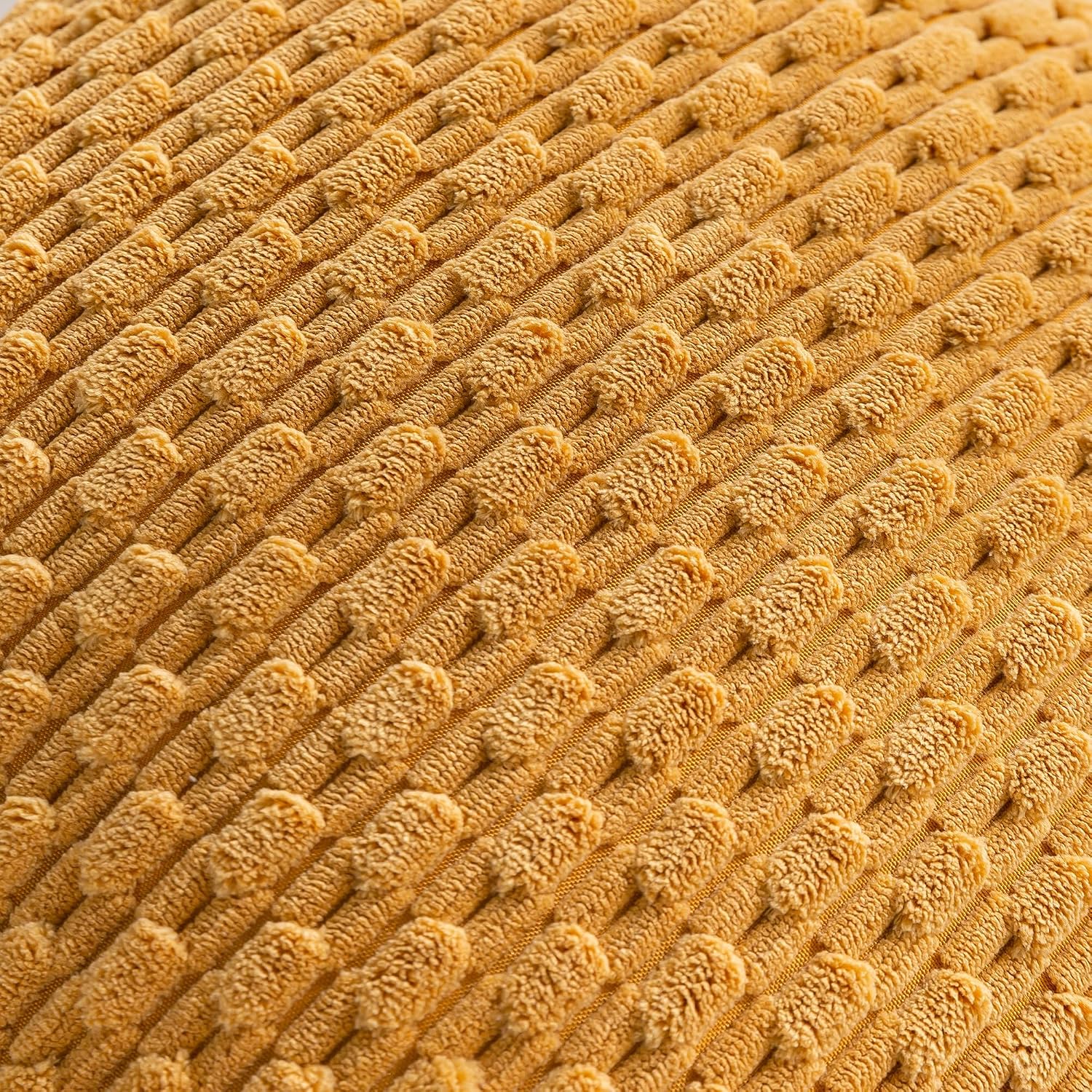 Cozoomy Set of 4 Mustard Yellow Decorative Throw Pillow Covers 24x24 Inch Corduroy Pillow Covers for Bed Couch Sofa Living Room Soft Square…