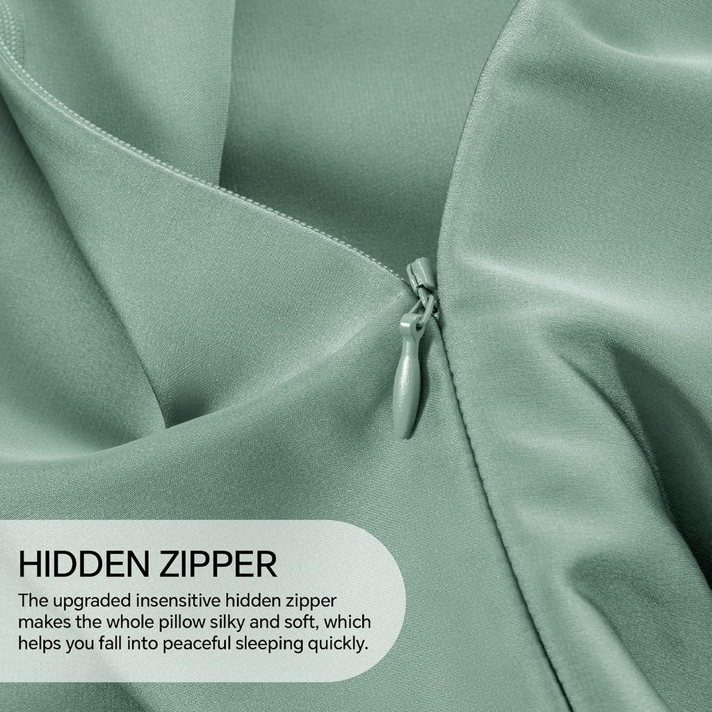 Infiixso Mulberry Silk Pillowcase for Hair and Skin, Silk Pillow Cases Standard Size with Hidden Zipper 20x26 Inches, Super Smooth and Soft…