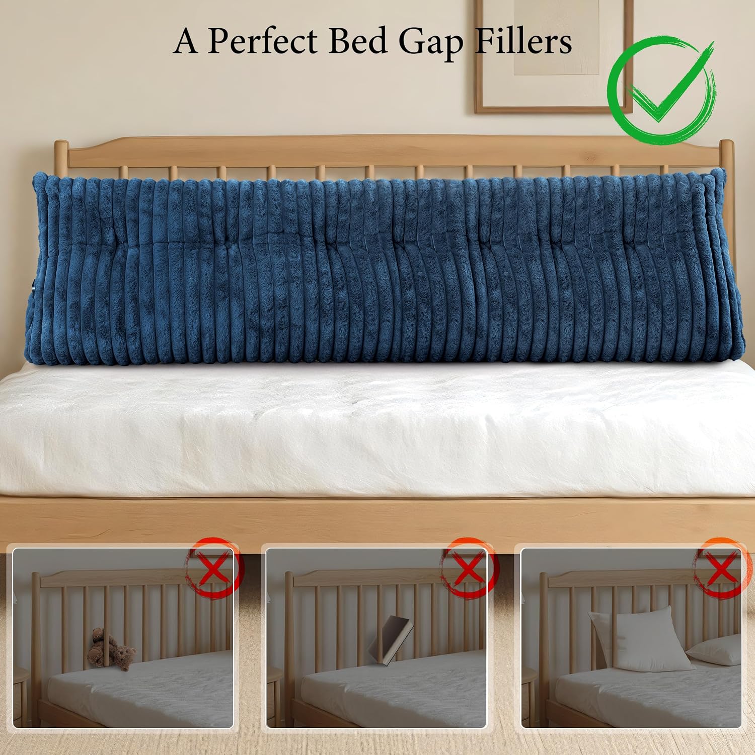 Headboard Pillow King, Triangular Wedge Pillow Headboard King, Cushion Headboards Reading Pillows, Backrest Pillows for Sitting in Bed or…