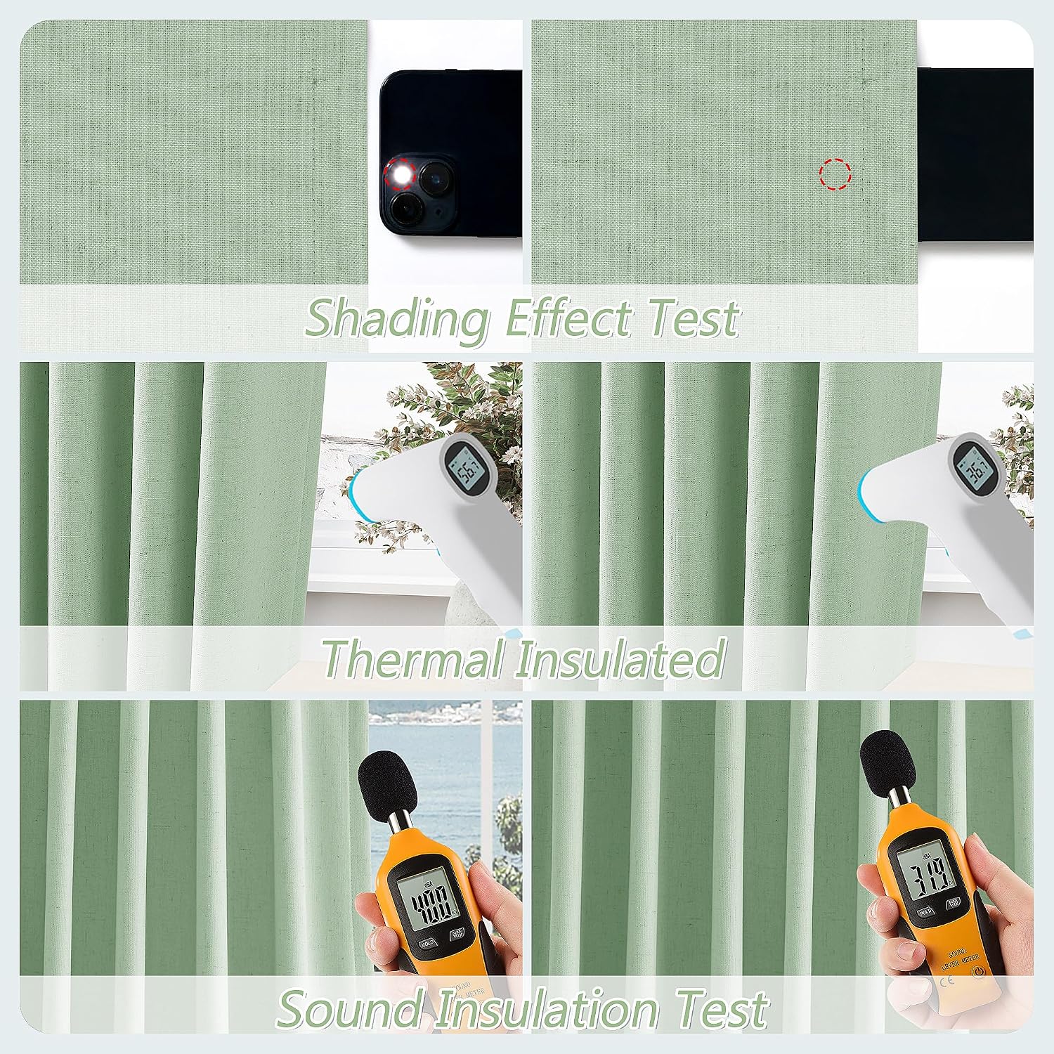 Guken 100% Blackout Curtains 120 Inch Length 2 Panels Set for Living Room Bedroom Back Tab Thermal Insulated Black Out Linen Drapes Room Da…
