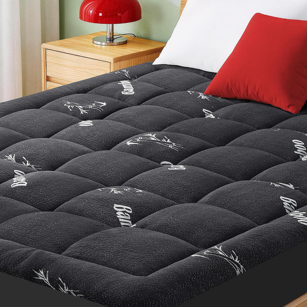 Grusign Mattress Pad King Size, Cooling Pillow Top Mattress Topper, Ultra Soft Viscose from Bamboo, Breathable for Hot Sleepers, Deep Pocke…