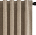 Topfinel Taupe Burlap Linen Blackout Curtains 63 Inches Long 2 Panels for Small Window Boho Farmhouse Linen Blend Texture Insulated Hook Be…