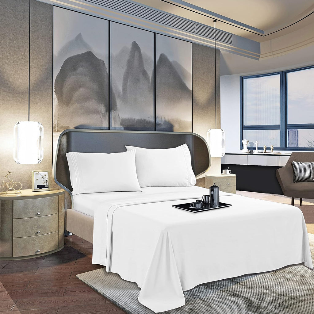MocassiLuxuryBedding Mocassi Full Sheet Set - Luxury Hotel 1800 Premier Bedding Sheets & Pillowcases - Ultra Soft Breathable & Cooling Bed…