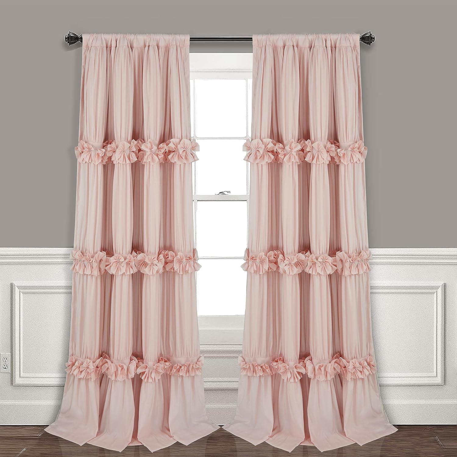 Homechoice Decor Thermal Insulated Blackout Window Curtains, 54" W x 84" L x 2 Panels, Boho Ruched Window Treatments with 3 Rows of…
