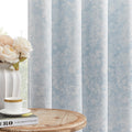 Beauoop Blue Floral Jacquard Blackout Curtains 72 Inches Long 2 Panels for Bedroom Living Room Chenille Flower Room Darkening Thermal…