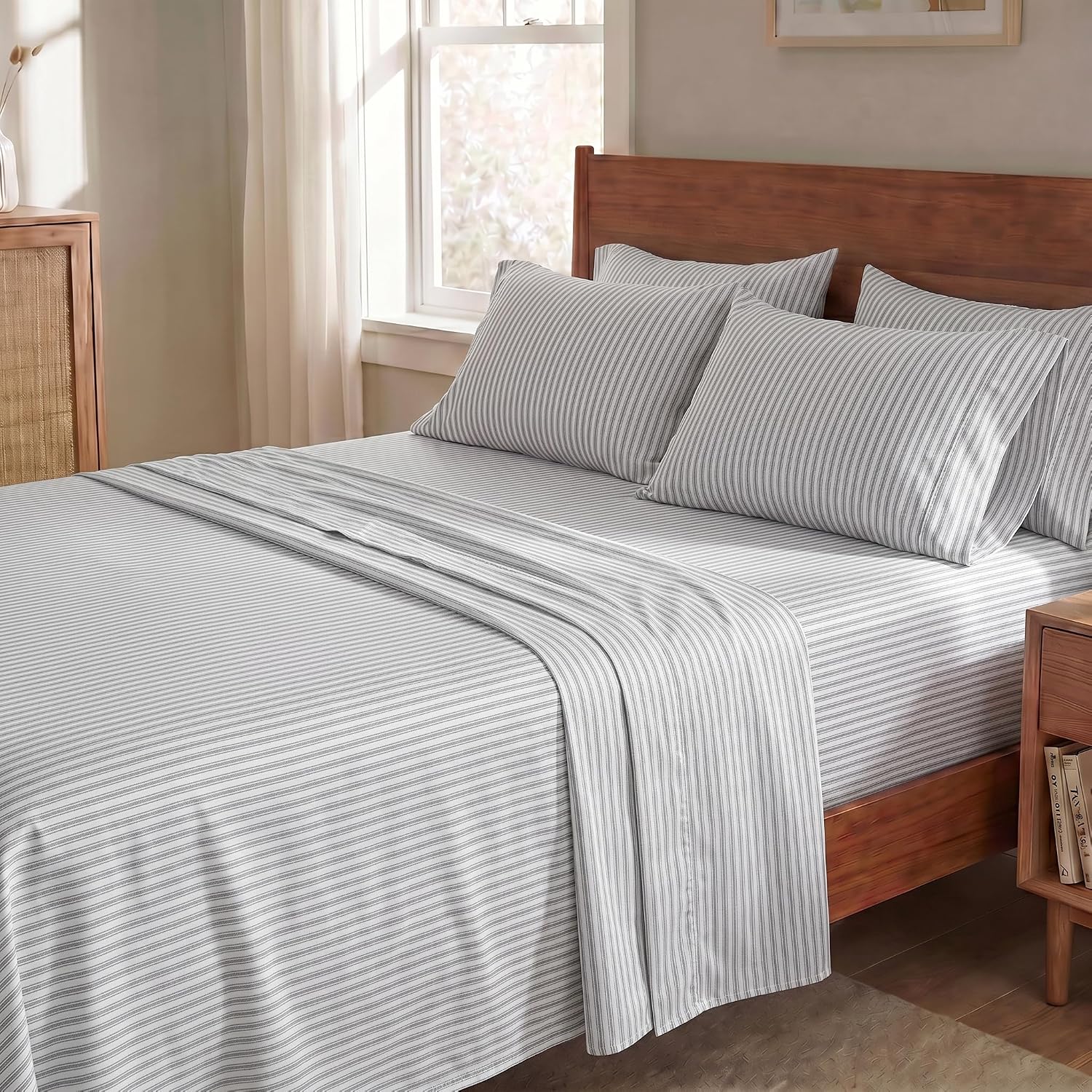 Perupima Peru Pima 415 Thread Count Percal Full Sheet Set - 100% Peruvian Pima Cotton, 4 Piece (Flat, Fitted, 2 Pillowcases) - Cooling, Cri…