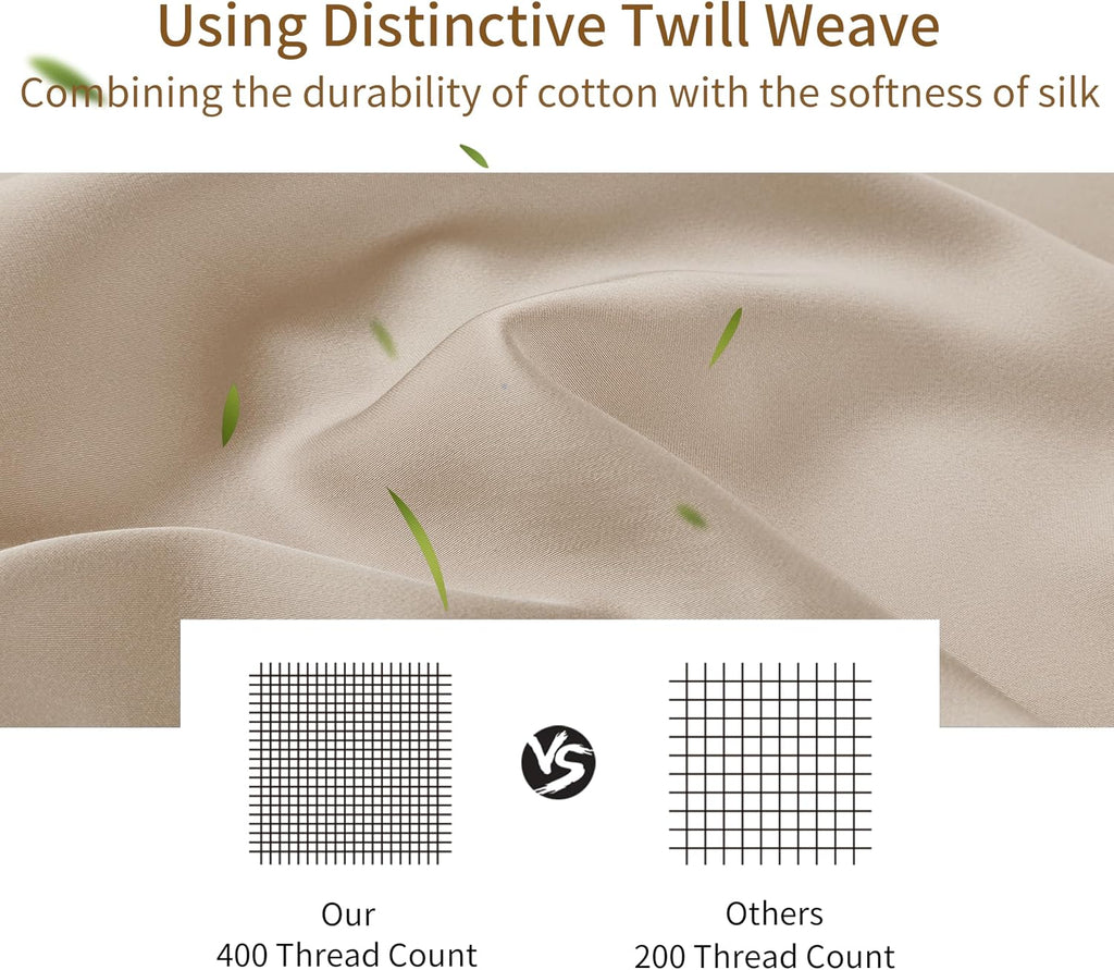 4-Pack Bamboo Viscose Zippered Pillow Cases Standard Size, 400 Thread Count Cooling Pillow Protectors for Hot Sleepers, Luxurious Hotel…