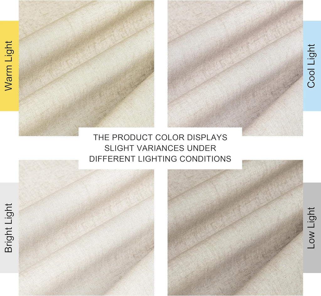 NICETOWN Cream 100% Blackout Linen Curtains 102 inch Long Burg for Living Room, 1 Pair, 52" Width Each Panel, Farmhouse Thick Completely…