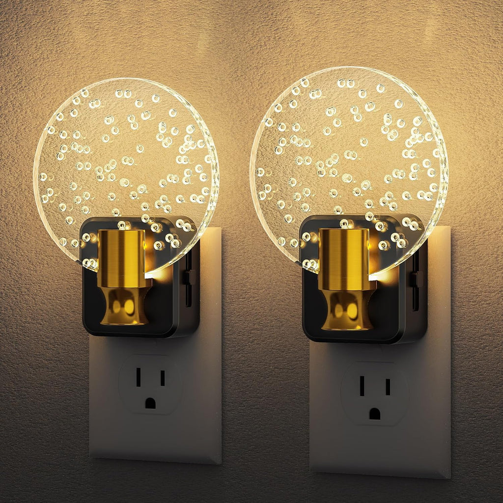 DORESshop LED Night Light[2 Pack], Decorative Bubble Night Light Plug Into Wall with Dusk-to-Dawn Sensor, Dimmable Nightlights for…
