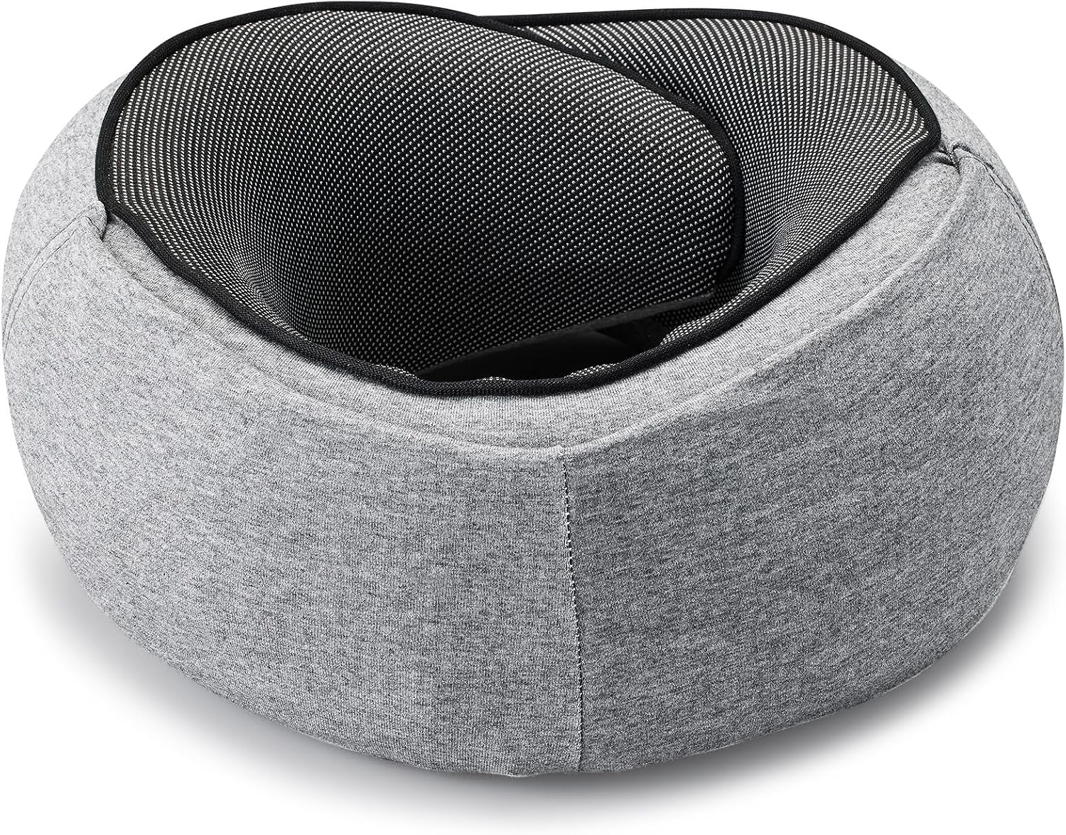 Travel Pillow with Hood (Light Gray) - for Airplane Travel and Car Ride Nap, Foldable Hood, Slow-Rebound Memory Foam, 360 Ergonomic…