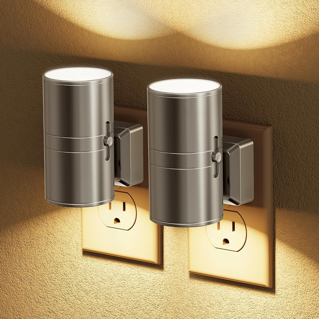 JandCase Night Light, LED Night Lights Plug into Wall, 2 Pack Automatic Nightlight with Light Sensor, 3000K Soft White 0-100LM Dimmable Mod…