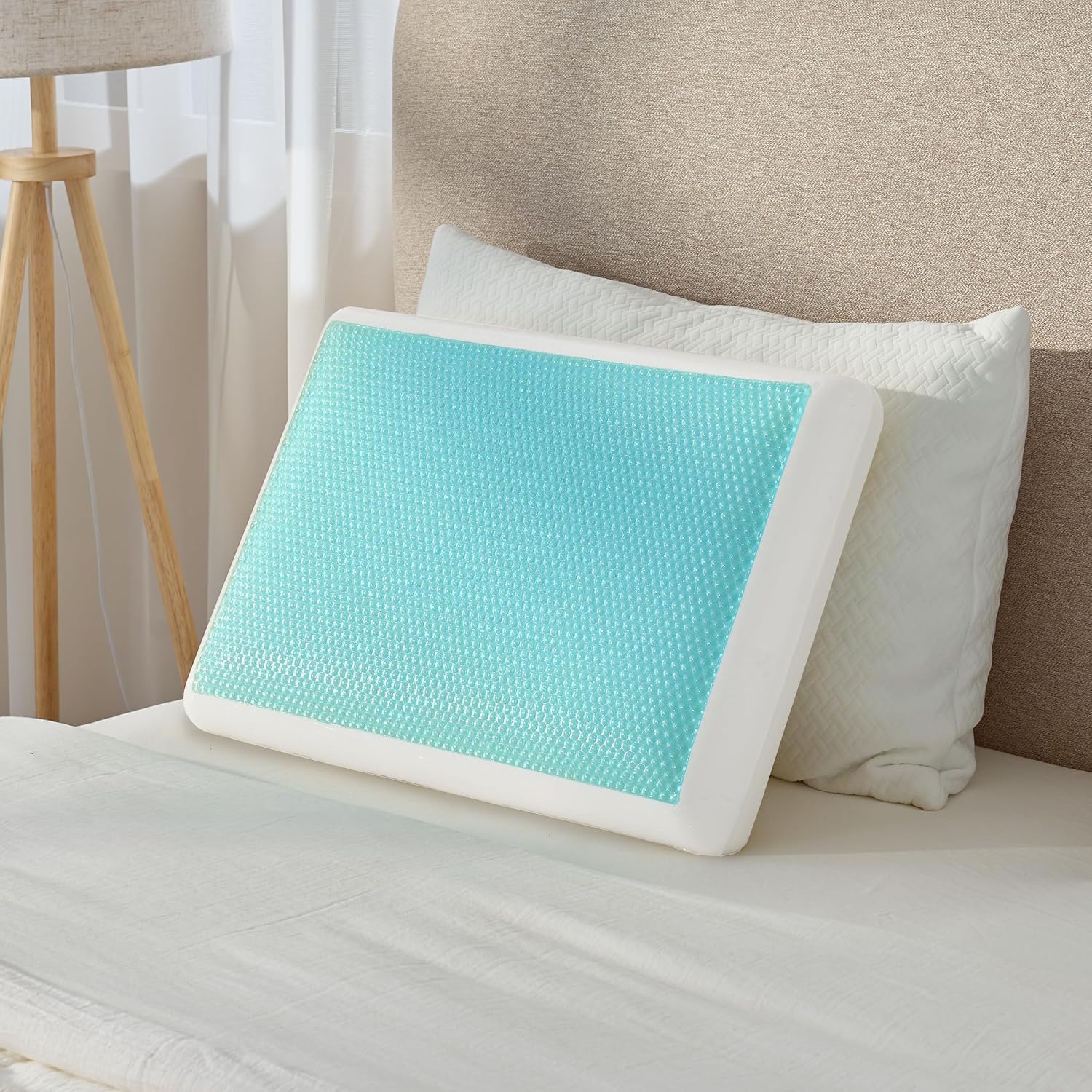 Gelsea Cooling Gel Memory Foam Pillow - Reversible Design, Neck Support for Side, Back, Stomach Sleepers, Standard Size, Removable & Machin…