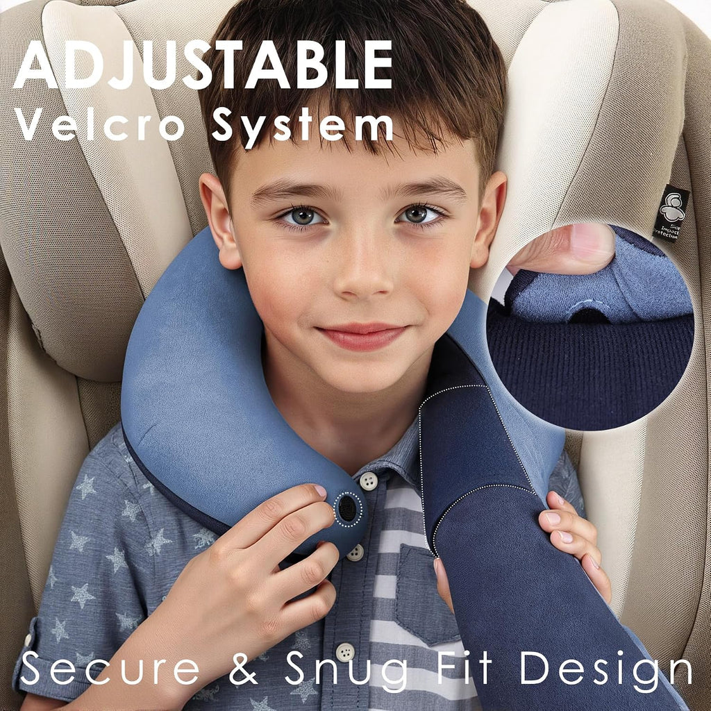 Wenrener Kids Travel Neck Pillow, Toddler Travel Pillow for Car & Airplane and Head & Chin Support, Comfortably Travel Neck Pillow for Road…