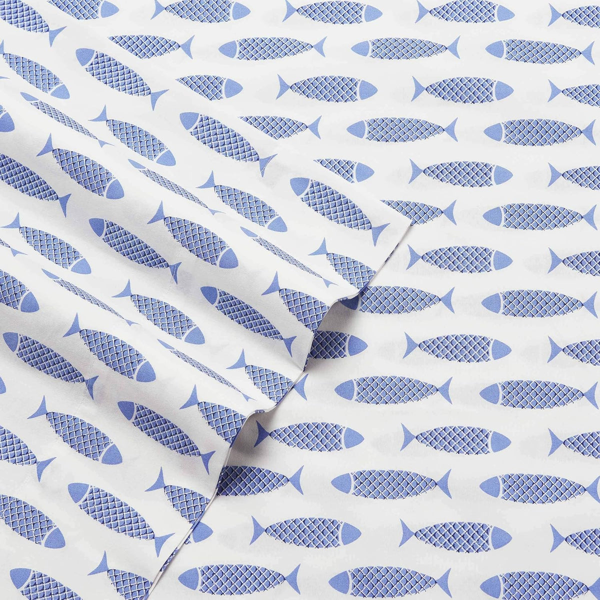 Nautica Twin Size Sheet Set, Crisp Cotton Percale Bedding with Matching Pillowcase, Fully Elastic Fitted Sheet, Deep Pocket, Nautical Room…