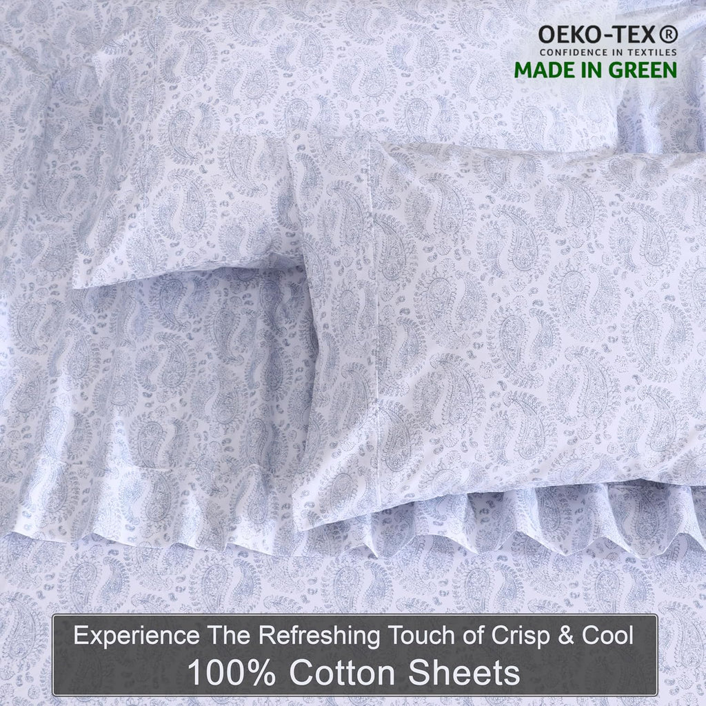 Zoyer 100% Cotton Sheets – King Size Percale Bedding, Cooling & Breathable, Durable with a Crisp, Soft & Comfortable Feel, 16" Deep Pocket,…