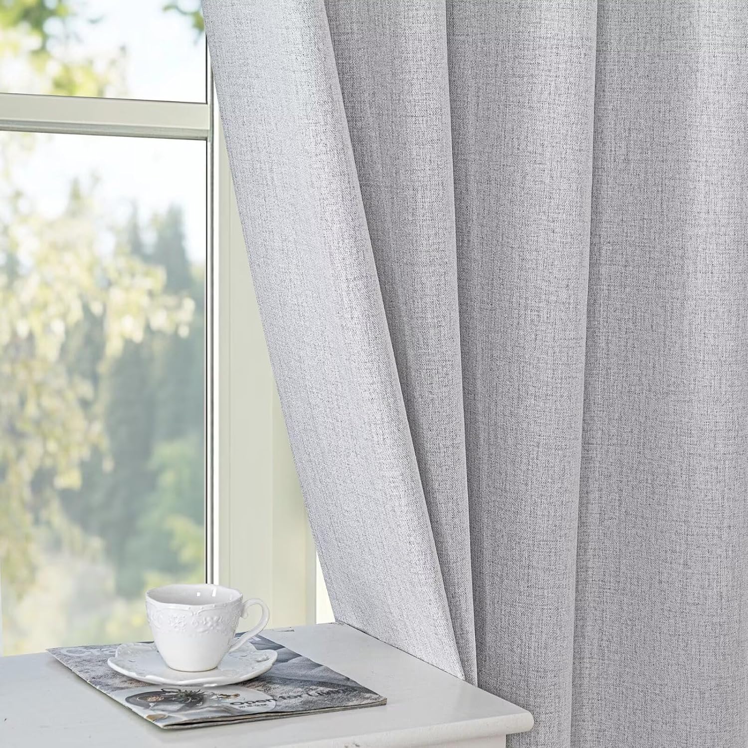 IGEMAEVE Blackout Curtains Customsize for Bedroom,100% Black Out Curtains 1 Panel Thermal Insulated Room Darkening Drapes Off-White…