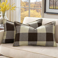 decorUhome Summer Buffalo Plaid Check Throw Pillow Covers 12x20 Set of 2 Outdoor Lumbar Linen Decorative Farmhouse Gingham Pillow Covers wi…