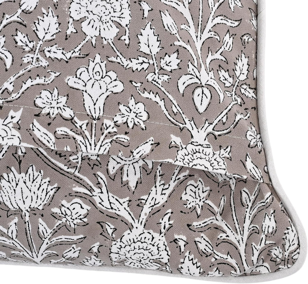 Ridhi Block Print Taupe Pillow Cover 24" x 24" (Pack of 2) Decorative Couch Pillows for Living Room, Farmhouse Chic Boho Cute Outdoor Pillo…