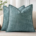 decorUhome Chenille Throw Pillow Covers 24x24 Set of 2, Soft Textured Slubby Modern Decorative Pillow Covers with Elegant Design for Couch,…