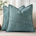 decorUhome Chenille Throw Pillow Covers 18x18 Set of 2, Soft Textured Slubby Modern Decorative Pillow Covers with Elegant Design for Couch,…