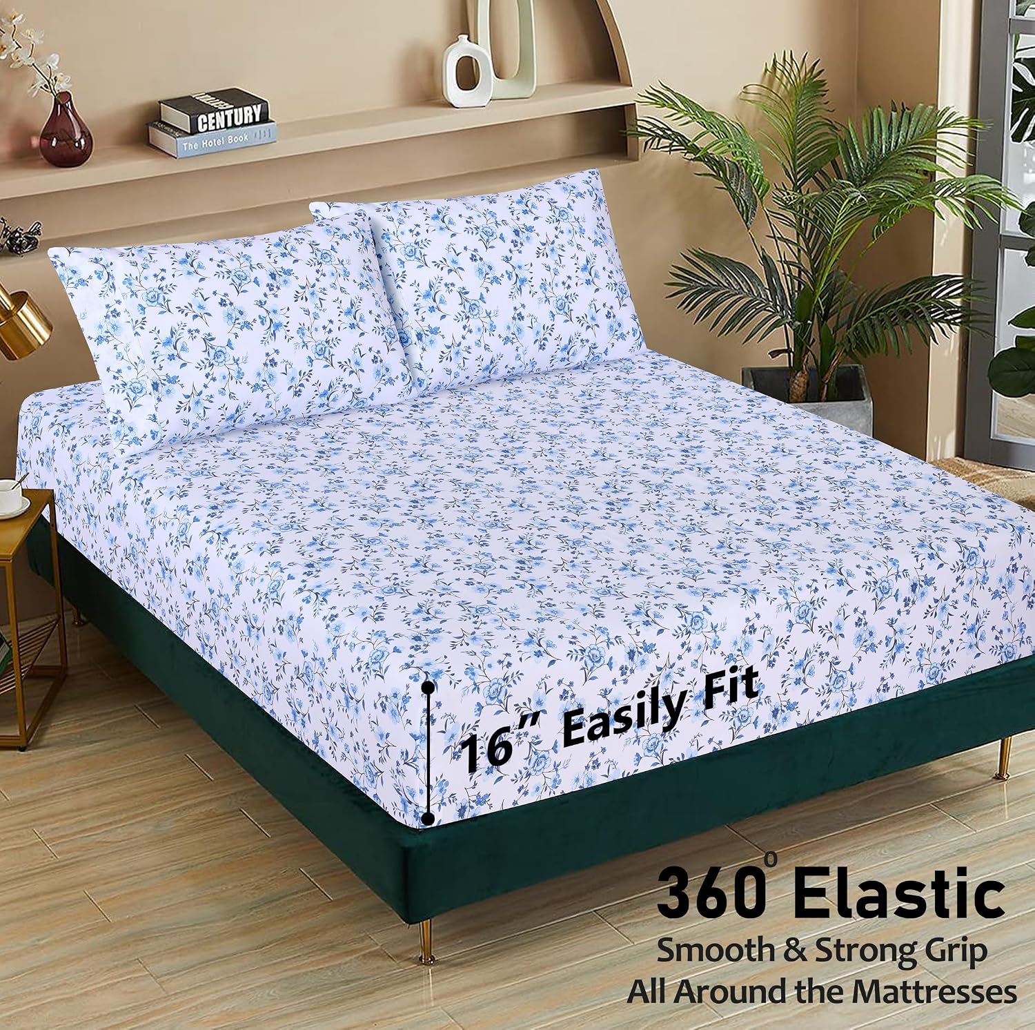 Ruvanti 100% Cotton Percale Sheets Twin XL Size – Crisp Cooling Bed Sheets for Hot Sleepers, Deep Pocket 16”, Soft Breathable & Durable Hot…