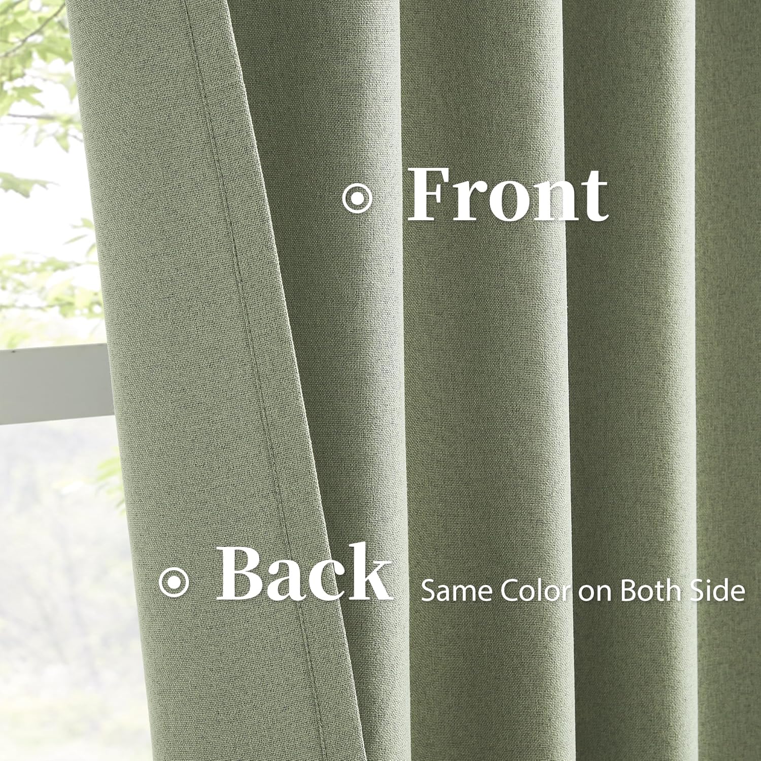 Keqiaosuocai Blackout Linen Curtains Thermal Insulated Back Tab Rod Pocket Textured Long Drapes for Bedroom 50 x 72 Inch, 2 Panels Set, Ligh…