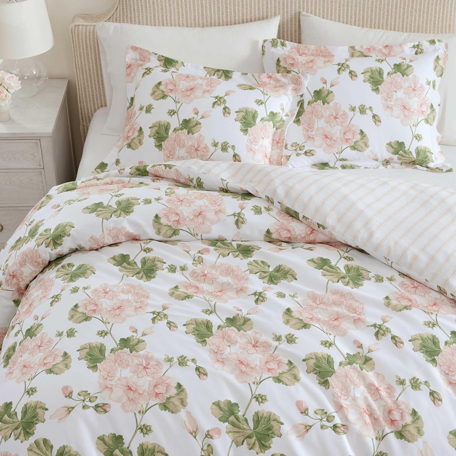 MarthaStewart Martha Stewart - King Duvet Cover Set, 100% Silky Smooth Cotton Sateen Bedding, 3 Piece Bed Set with Matching Pillowcases (Ge…
