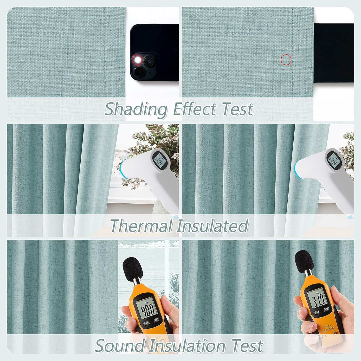Guken 100% Blackout Linen Curtains 102 Inch Length 2 Panels Set for Living Room Bedroom Back Tab Thermal Insulated Black Out Linen Drapes R…