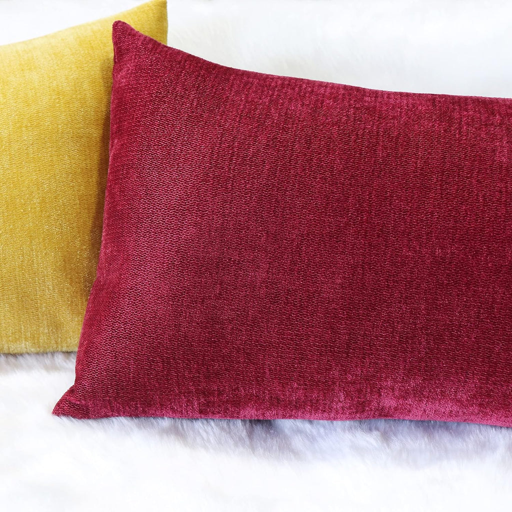 Slow Cow Chenille Rectangular Pillow Cover Pillowcase Decorative Lumbar Throw Pillow Cover for Couch Sofa 12 x 24 Inches
