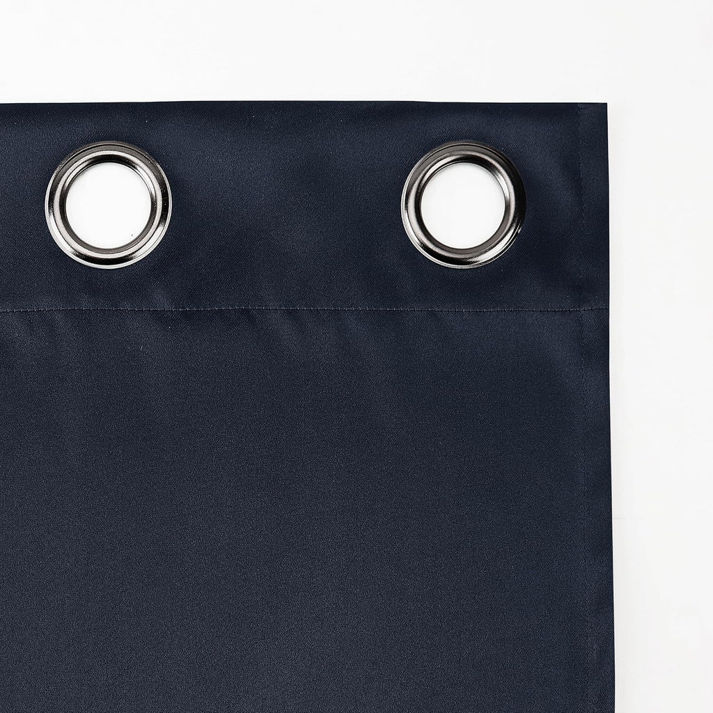 Sun Zero Nordic 2-Pack Theater Grade Noise Reducing Extreme 100% Blackout Grommet Curtain Panel Pair, 52" x 54, Navy Blue