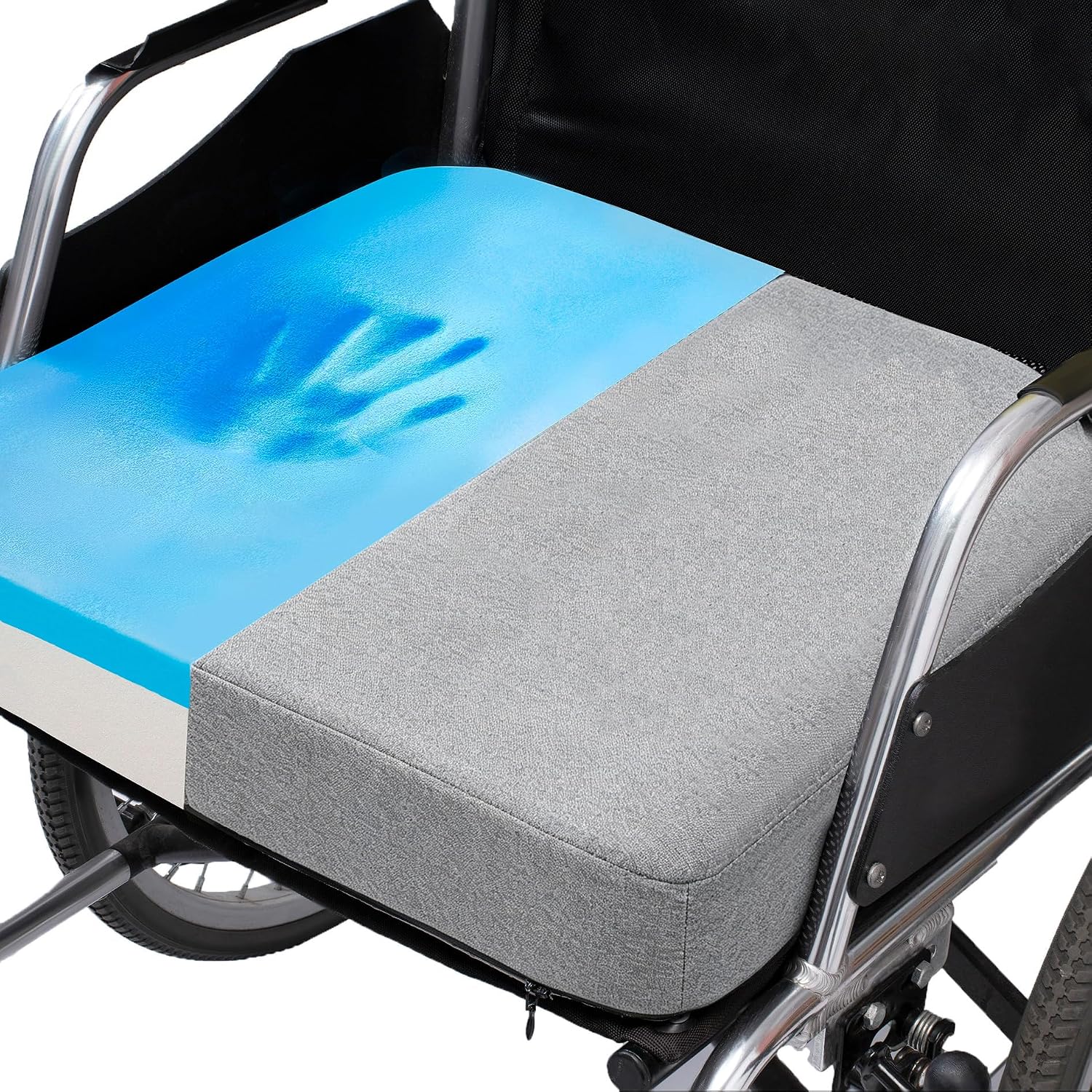 Cylen Ifoam Gel Infused Memory Foam Layer Wheelchair Cushion - Seat Cushion for Wheelchair-Office Chair, Kitchen Chair-Pressure Sore and Ta…