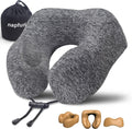 napfun Neck Pillow for Traveling, Upgraded Travel Neck Pillow for Airplane 100% Pure Memory Foam Travel Pillow for Flight Headrest Sleep…