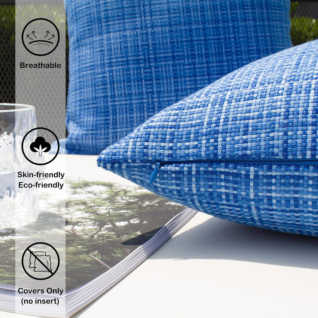 Kevin Textile Pack of 2 Decorative Outdoor Waterproof Throw Pillow Covers Lumbar Pillowcases Modern Cushion Cases for Patio Couch Bench…