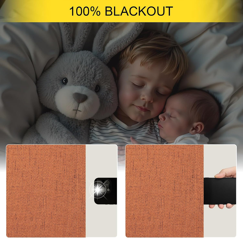 Pitalk Blackout Burnt Orange Curtain for Bedroom 96 Inch Length 2 Panels Back Tab Pocket Room Darkening Privacy Thermal Ochre Dark Orange B…