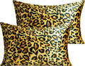 Ntbay 2 Pack Satin Queen Pillowcases for Hair and Skin, Luxurious and Silky Leopard Printed Pillow Cases with Envelope Closure, 20x30 Inche…