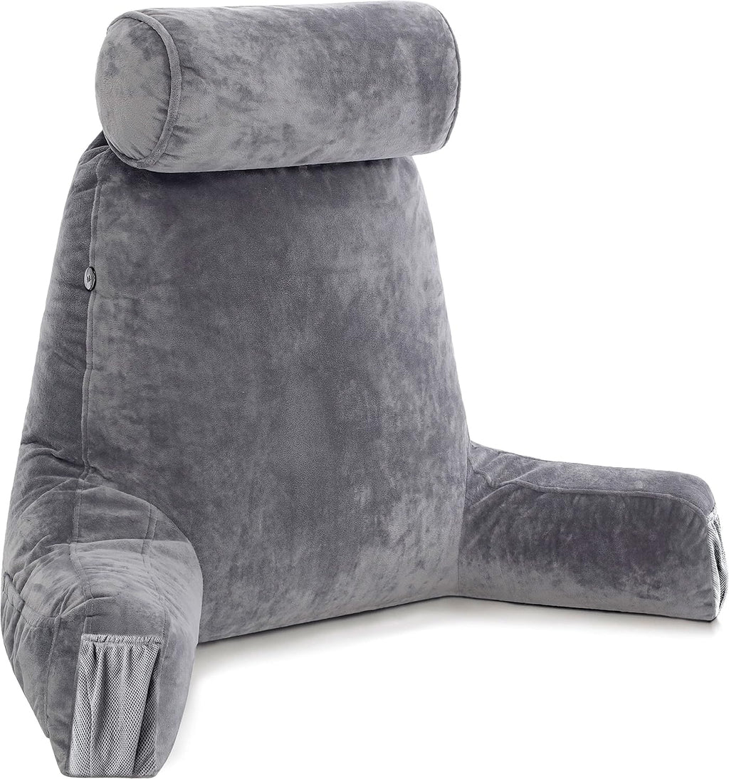 HusbandPillow Husband Pillow Medium Reading Pillow with Arms - 23" Backrest for Sitting Up in Bed - Firm Support Bed Rest Pillow for Adults…