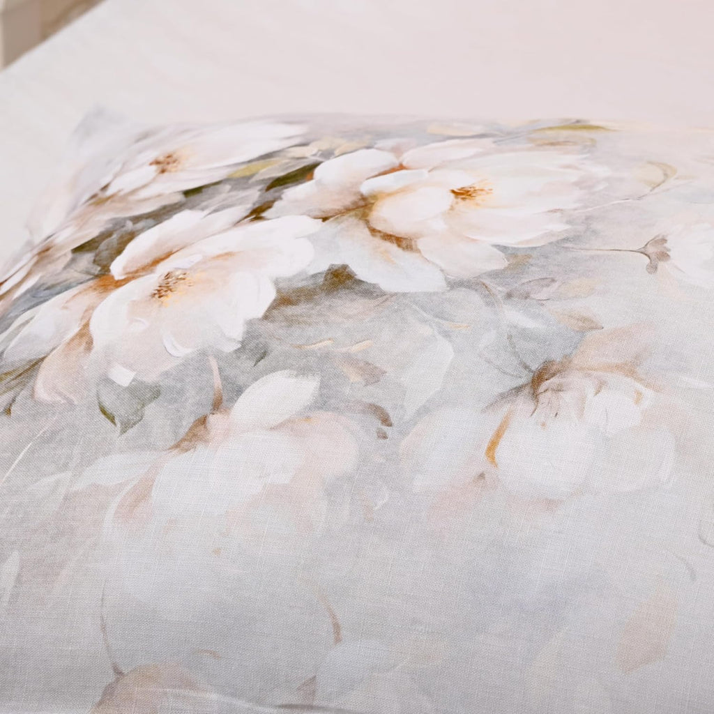 Chuffed 100% French Linen Pillow Cases Watercolor Peony Print, Farmhouse Floral Stone Washed Pillow Shams with Envelope Closure Soft Breath…