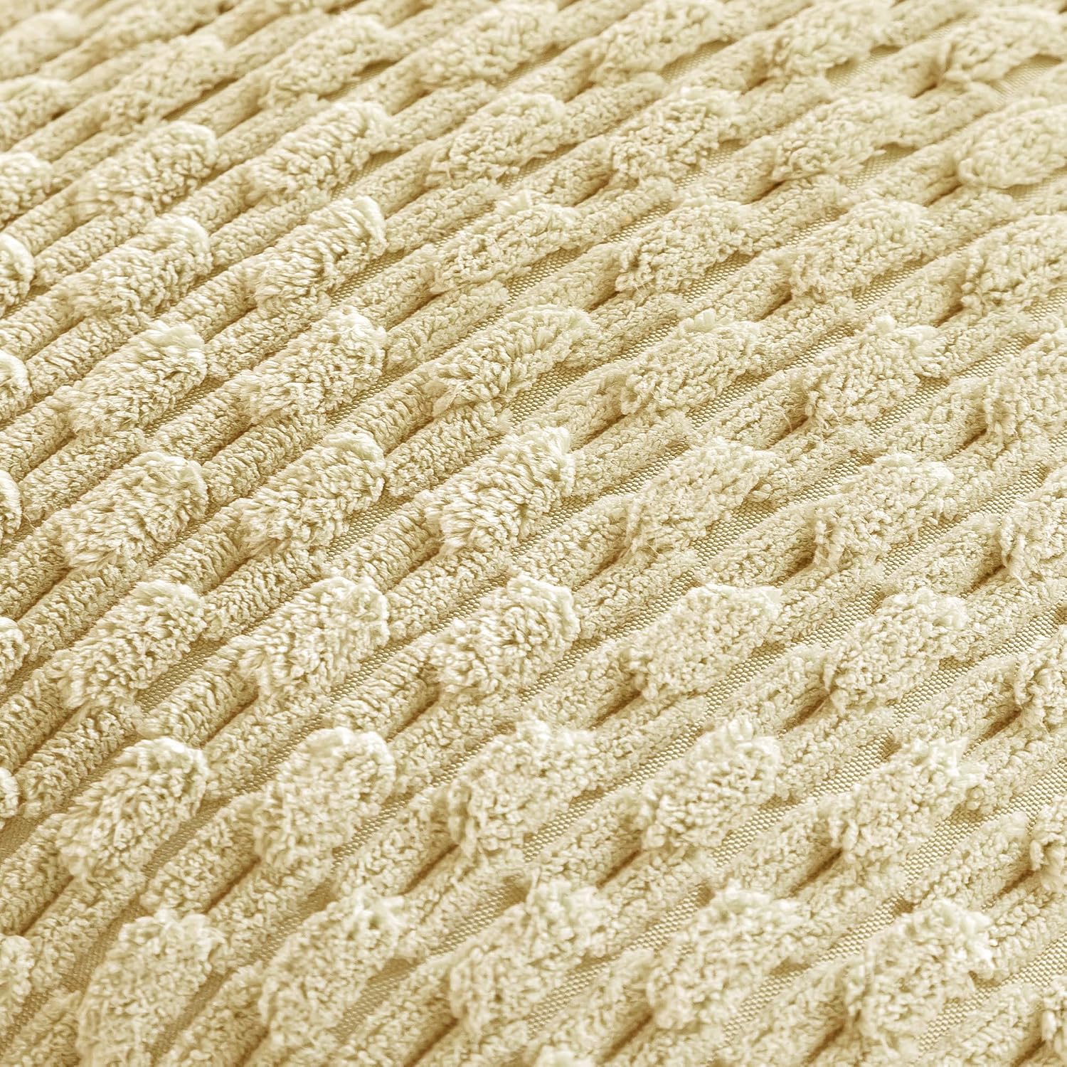 Cozoomy Set of 4 Pale Yellow Decorative Throw Pillow Covers 18x18 Inch Corduroy Pillow Covers for Bed Couch Sofa Living Room Soft Square Cu…