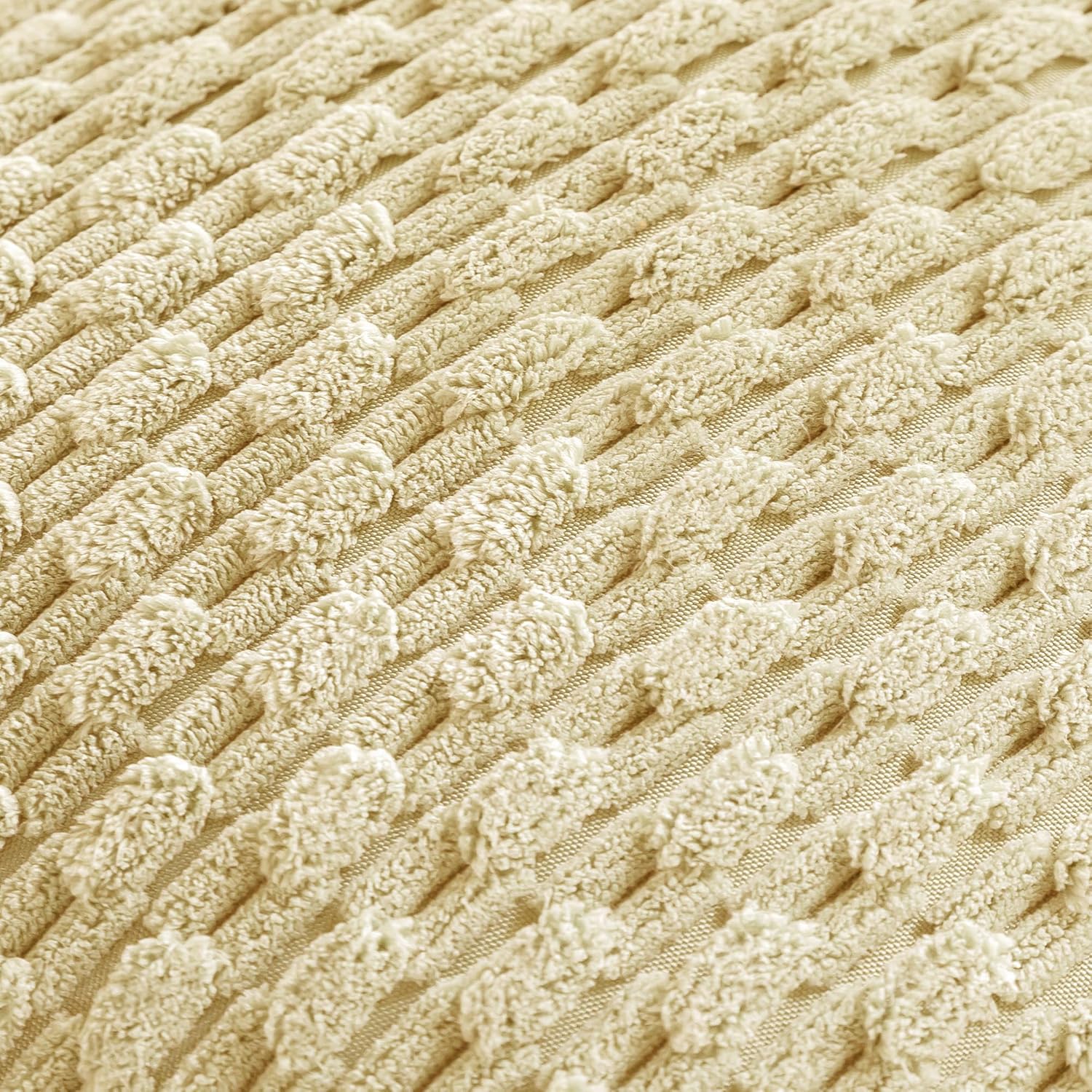 Cozoomy Set of 4 Pale Yellow Decorative Throw Pillow Covers 26x26 Inch Corduroy Pillow Covers for Bed Couch Sofa Living Room Soft Square Cu…