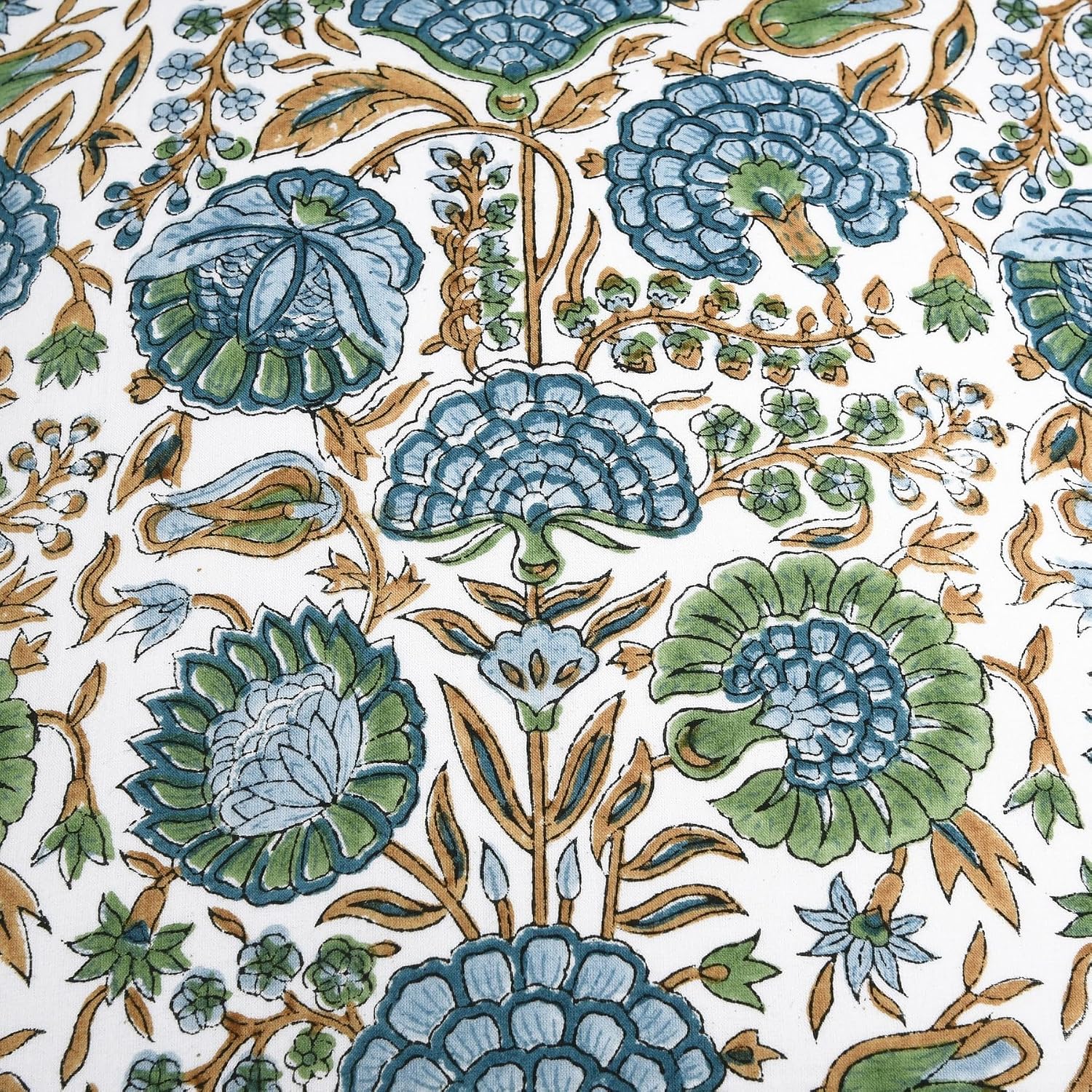 Ridhi Block Print Asparagus Green Pillow Cover 18" x 18" (Pack of 2) Decorative Couch Pillows for Living Room, Farmhouse Chic Boho Cute Out…