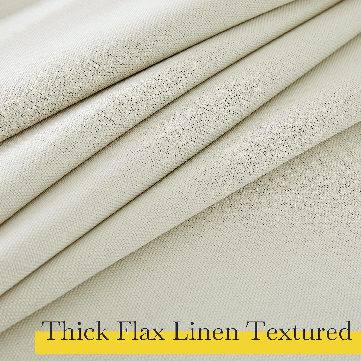 Nicetown Faux Linen 100% Blackout Living Room Curtains 96 inches Long, Silver Grommet 2 Layers Window Treatment with White Liner Thermal Cu…