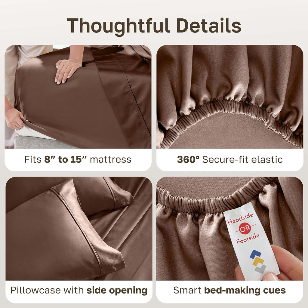 CaliforniaDesignDen California Design Den Soft 100% Cotton Bed Sheets Twin XL Size Set, 400 Thread Count Good Housekeeping Award Winner, Si…
