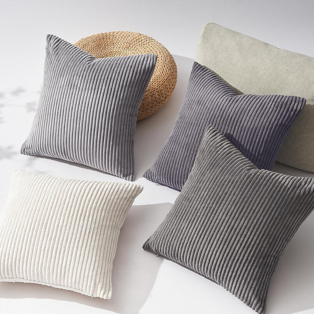 Topfinel 12x12 inch 4 Pack Decorative Throw Pillow Covers, Soft Velvet Modern Double-Sided Designs, Mix and Match for Home Fall Decor…