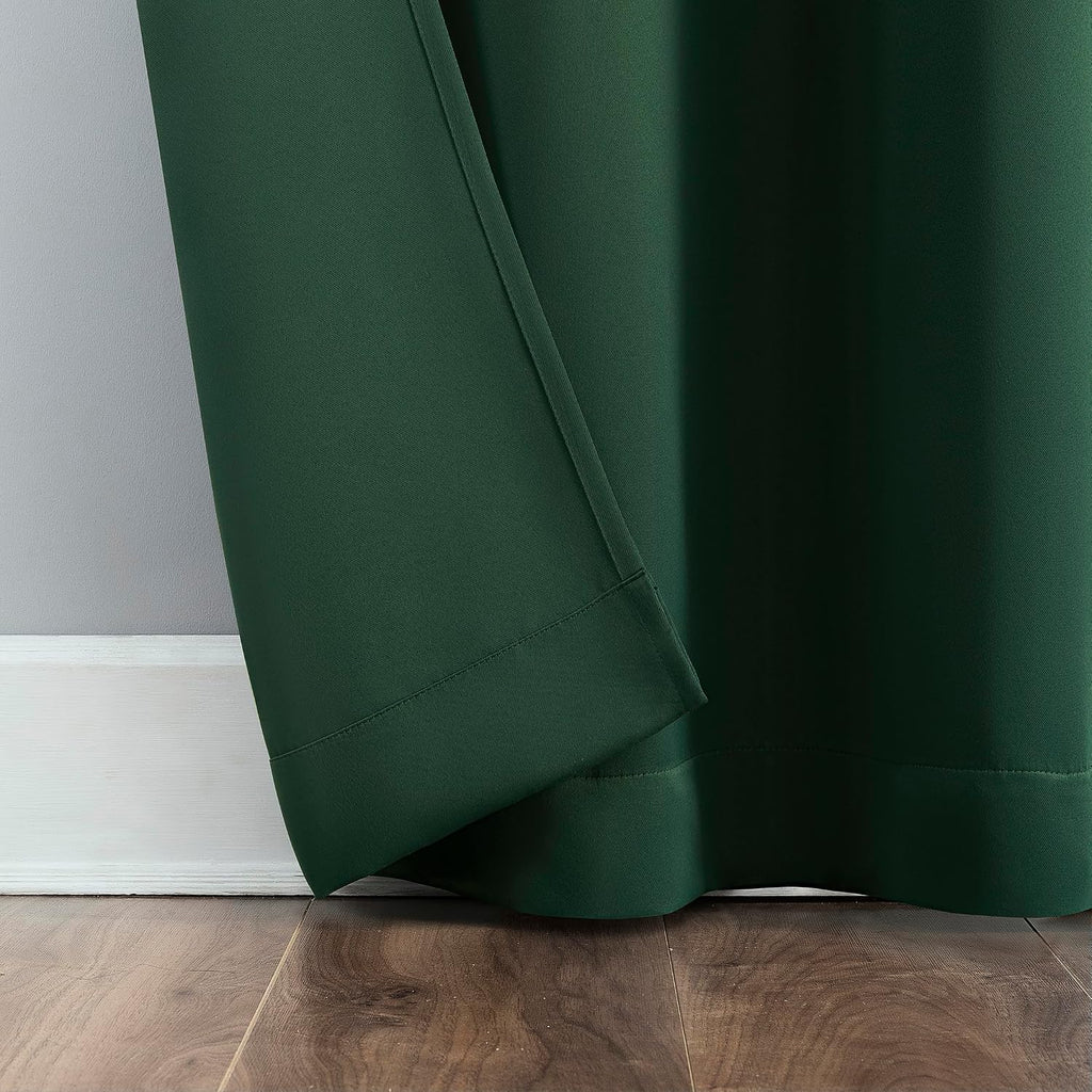 Sun Zero Easton Energy Saving Blackout Grommet Curtain Panel, Evergreen, 40" W x 95" L (1 Panel)