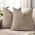 decorUhome Oatmeal Chenille Euro Sham Throw Pillow Covers 26x26 Set of 2 Textured Soft Cozy Slubby Couch Pillow Covers Modern Farmhouse Boh…
