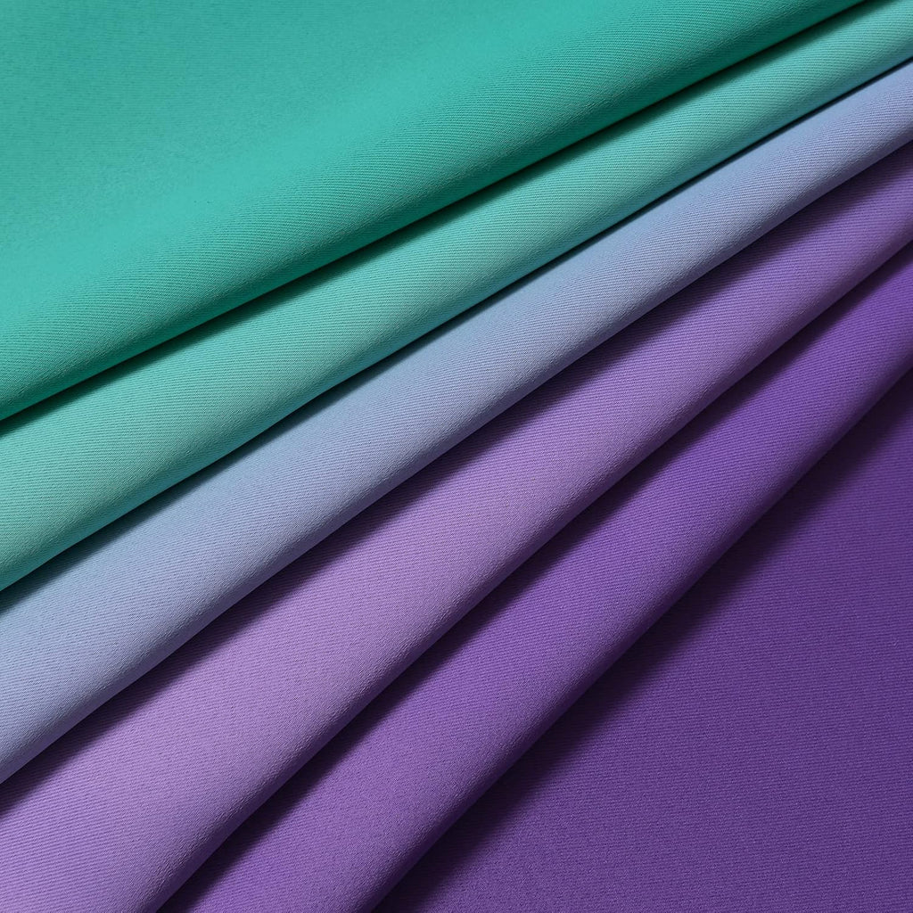 Yakamok Ombre Teal and Purple Curtains for Bedroom, Gradient Room Darkening Curtains 72 inches long, Grommet Thermal Insulated Light Blockin…