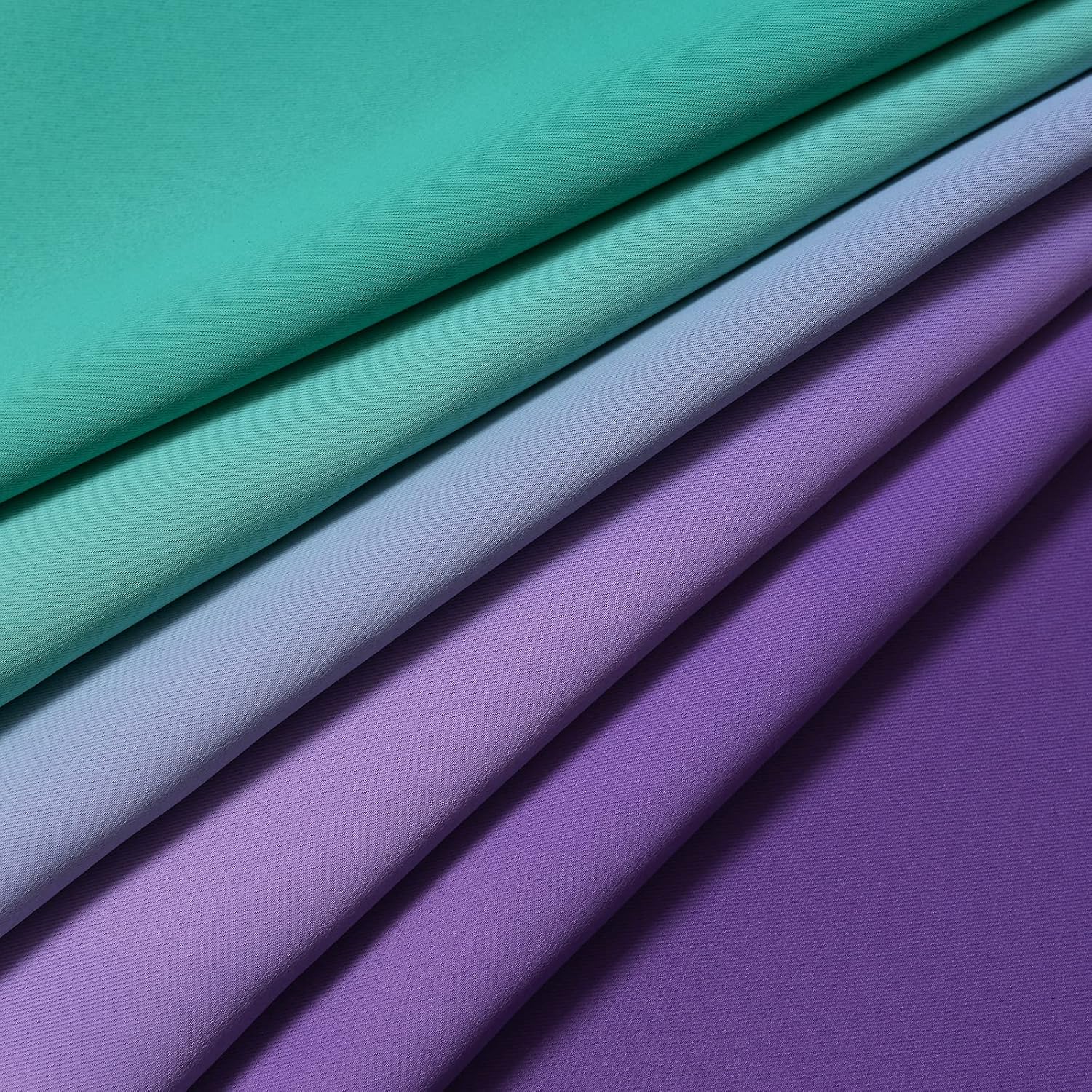 Yakamok Ombre Teal and Purple Curtains for Bedroom, Gradient Room Darkening Curtains 72 inches long, Grommet Thermal Insulated Light Blockin…